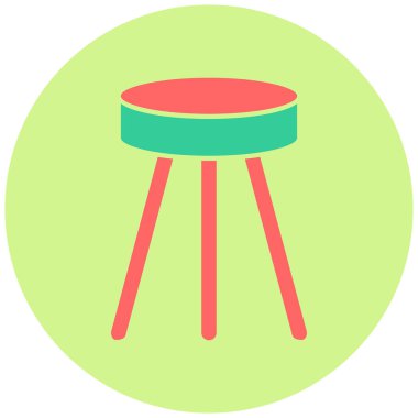 Bar sandalyesi. Web simgesi basit illüstrasyon