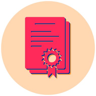 Sertifika. Web simgesi basit illüstrasyon