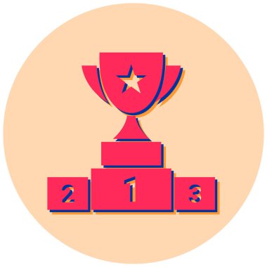 Kazandım. Web simgesi basit illüstrasyon