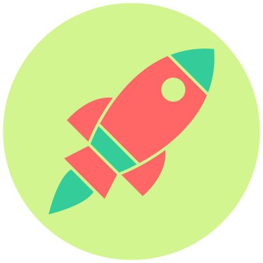 Roket. Web simgesi basit illüstrasyon 