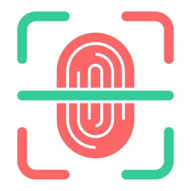 parmak izi tarama simgesi, vektör illüstrasyon basit tasarım 