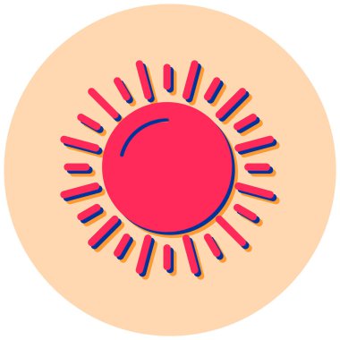 Güneş. Web simgesi basit illüstrasyon