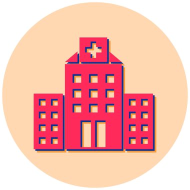 Hastane. Web simgesi basit illüstrasyon