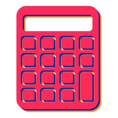 Hesap makinesi simgesi. Web için 16 iş vektör simgesinin basit illüstrasyonu