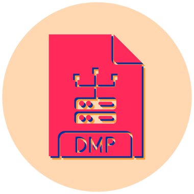 dmp dosya biçimi simgesi, vektör illüstrasyonu 