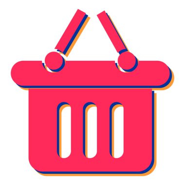 Sepet ikonu vektör illüstrasyon tasarımlı alışveriş arabası