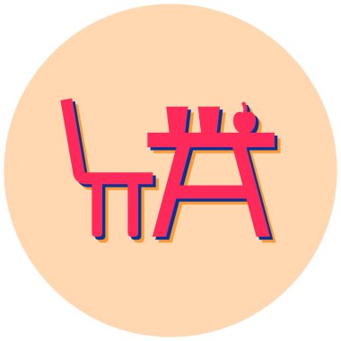 Masa. Web simgesi basit illüstrasyon