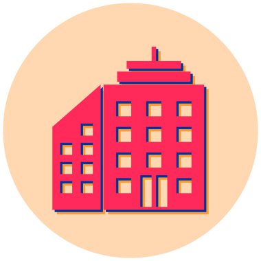 Bina. Web simgesi basit illüstrasyon