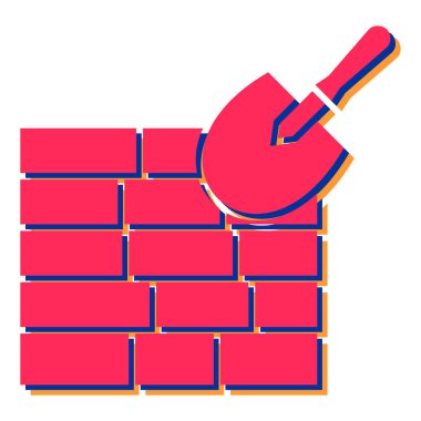 Kırmızı tuğlalı ve malalı duvar