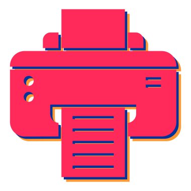 Yazıcı simgesi vektör illüstrasyonu