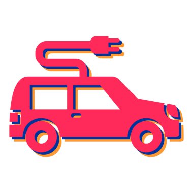 Araba kazası ikonu. Web için otomatik araç vektör simgelerinin düz çizimi