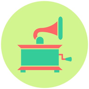 Gramofon simgesinin vektör çizimi