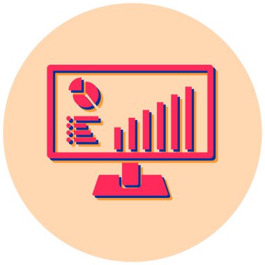 İş grafiği olan bilgisayar. Basit resimleme