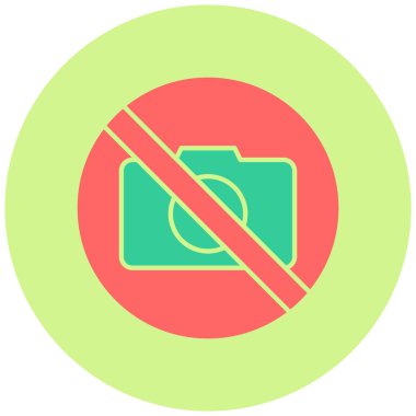 Kamera simgesi olmayan vektör illüstrasyonu