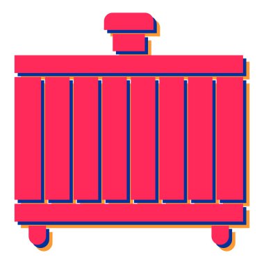 İzole edilmiş ikon vektör çizimi için kırmızı kargo treni