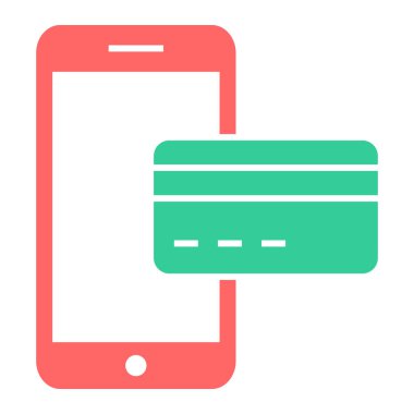 mobil ödeme düz vektör simgesi