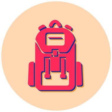 Sırt çantası. Web simgesi basit illüstrasyon