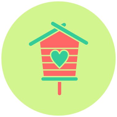 Kuş Evi web simgesi, basit illüstrasyon