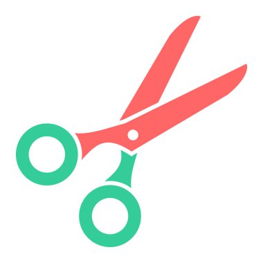 Makas simgesi. düz tasarım biçimi