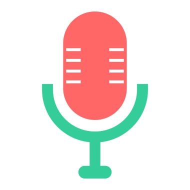 Mikrofon. Web simgesi basit illüstrasyon