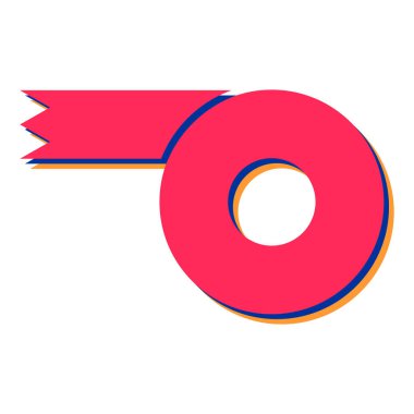 Kırmızı ve beyaz bant simgesinin vektör çizimi