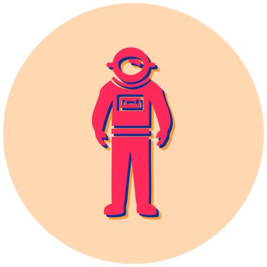 Astronot simgesinin vektör illüstrasyonu