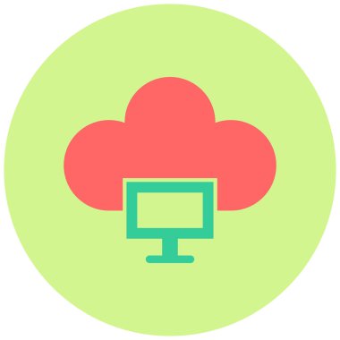 Modern bulut hesaplama simgesinin vektör illüstrasyonu 