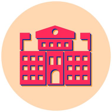 Bina. Web simgesi basit illüstrasyon