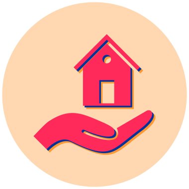 Gayrimenkul. Web simgesi basit illüstrasyon