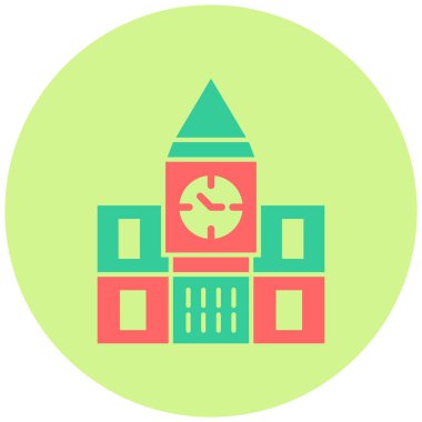 Bina. Web simgesi basit illüstrasyon