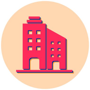 Bina. Web simgesi basit illüstrasyon