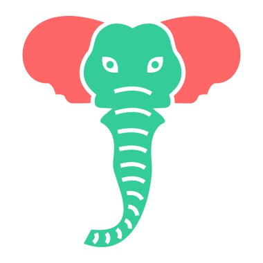 Sevimli filin düz stili.