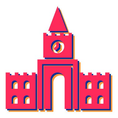 Bir kale simgesinin vektör illüstrasyonu