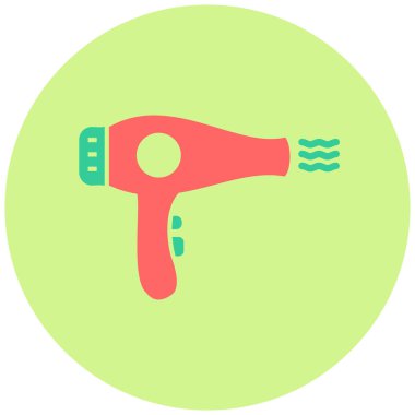 Saç kurutma makinesi. Web simgesi basit tasarım