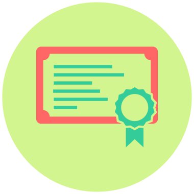 Sertifika. Web simgesi basit illüstrasyon