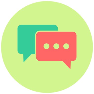 Sohbet balonu simgesi, vektör illüstrasyonu