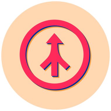 yol işareti simgesi, basit tasarım vektör çizimi