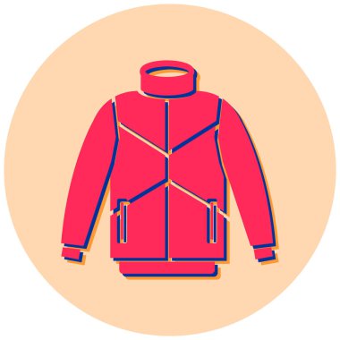 Kapüşonlu ikon. Web için kıyafet vektör simgelerinin basit illüstrasyonu