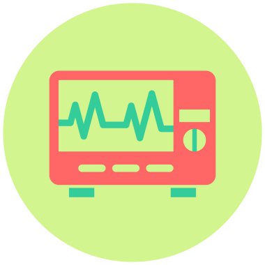 EKG düz vektör simgesi