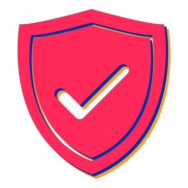 onay işareti simgesi ile kalkan. vektör çizim