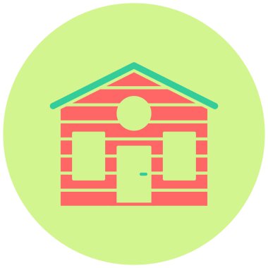 Ahşap ev. Web simgesi basit illüstrasyon