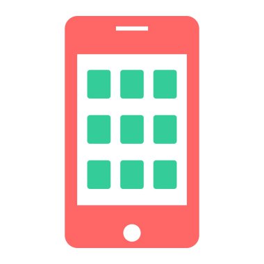 Cep telefonu simgesi, vektör illüstrasyonu