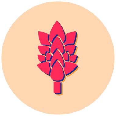 Tek bir kırmızı ve beyaz lalenin vektör çizimi