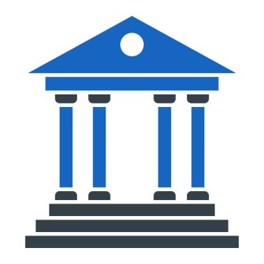 Banka binası ikonu. düz tasarım biçimi.