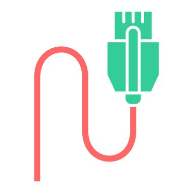 usb kablo simgesi vektör illüstrasyonu