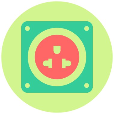 soket simgesi, basit tasarım vektör çizimi