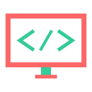 Kodlama. Web simgesi basit illüstrasyon