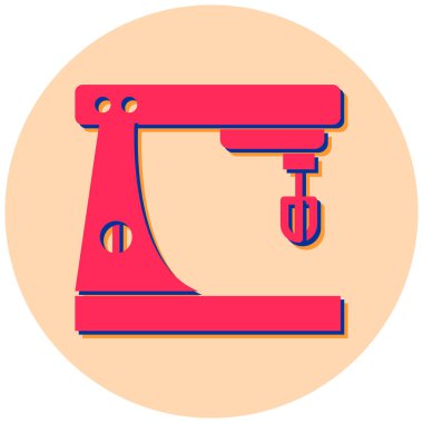 Dikiş makinesi. Basit resimleme