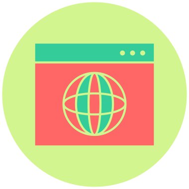 Tarayıcı. Web simgesi basit illüstrasyon