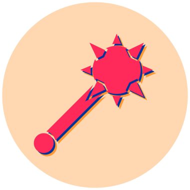 Yıldız simgesi olan bir yıldız. Web tasarımı için beysbol sopası vektör simgelerinin düz çizimi